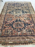 5’1 x 8’1 Antique Soumak flat weave rug - Blue Parakeet Rugs