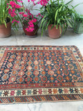 3’10 x 5’4 Antique Caucasian Rug (#1323A) - Blue Parakeet Rugs