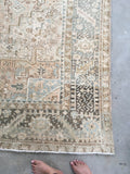 8’10 x 12’ Muted Vintage Persian Heriz Rug / 9x12 Large Vintage Rug (#1129) - Blue Parakeet Rugs