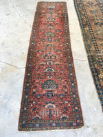2’2 x 8’8 Antique Persian Heriz Runner / Rug Runner - Blue Parakeet Rugs