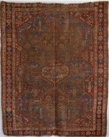 4’8 x 5’9 Persian Shiraz Tribal Rug - Blue Parakeet Rugs