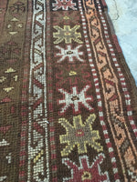 4’2 x 11’3 Antique Kurdish Runner(#1044) - Blue Parakeet Rugs
