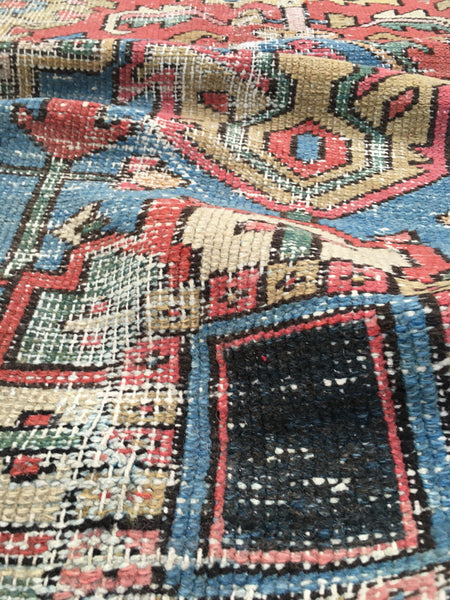 8’3 x 11’ Antique Persian Heriz (#973T) - Blue Parakeet Rugs