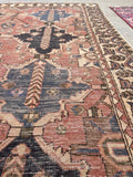 4'9 x 6'10 Antique Persian rug #1956 / 5x7 Vintage rug - Blue Parakeet Rugs