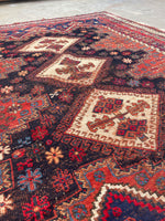 5’1 x 6’6 Antique Persian Afshar Rug (#1295) - Blue Parakeet Rugs