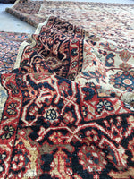 8’10 x 12’ antique ivory Persian Mahal (#1143ML) - Blue Parakeet Rugs