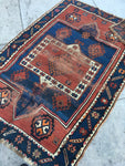 4x6 Antique Kazak Rug - Blue Parakeet Rugs