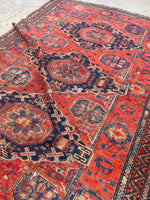 7’1 x 10’1 Antique Soumak Flatweave Rug #2360 / 7x10 vintage rug - Blue Parakeet Rugs