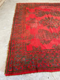 9'1 x 10'10" Worn Turkish Oushak Rug #JLH / 9x11 Turkish Rug / 9x11 Vintage Rug - Blue Parakeet Rugs
