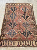 4'9 x 6'10 Antique Persian rug #1956 / 5x7 Vintage rug - Blue Parakeet Rugs