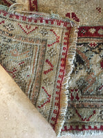 3’10 x 6’3 Antique Turkish Rug / Small Turkish Rug - Blue Parakeet Rugs