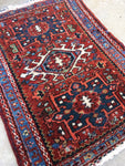 2’ x 2’8 Gharajeh Heriz scatter rug #391 - Blue Parakeet Rugs