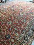 14' x 19’ Oversize antique Mahal village rug (#1274) - Blue Parakeet Rugs