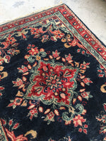 2’1 x 2’8 antique Sarouk Mat Rug (#1367) - Blue Parakeet Rugs