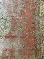 9'2 x 13'4 worn Antique Turkish Rug (#1369) - Blue Parakeet Rugs