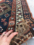 3’4 x 10’9 Antique Kurdish Runner / Kurdistan rug (#937ML) - Blue Parakeet Rugs