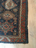 3'7 x 9'7 antique Persian Heriz Runner (#743) - Blue Parakeet Rugs