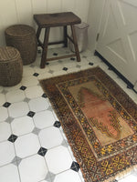 2'10 x 4'0 antique Turkish rug (#951ML) - Blue Parakeet Rugs