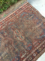 4’8 x 5’9 Persian Shiraz Tribal Rug - Blue Parakeet Rugs