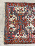3’1 x 3’8 Antique Eagle Kazak rug (#2490) - Blue Parakeet Rugs