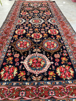7' x 14'9" Antique Persian Bakhtiari / Long and Narrow Rug - Blue Parakeet Rugs