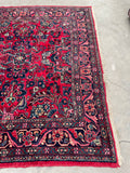 7’1 x 9’9 Antique Persian Dargazin Rug #2354 / 7x10 vintage rug - Blue Parakeet Rugs