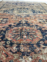 5’1 x 8’1 Antique Soumak flat weave rug - Blue Parakeet Rugs