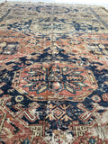 5’1 x 8’1 Antique Soumak flat weave rug - Blue Parakeet Rugs