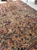8’8 x 11’ Antique Persian Heriz Rug / 9x11 vintage rug (#1088) - Blue Parakeet Rugs