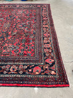9’ x 12’1 Antique Berry Persian Dargazin Rug #2401 / 7x10 vintage rug - Blue Parakeet Rugs
