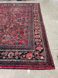 9’ x 12’1 Antique Berry Persian Dargazin Rug #2401 / 7x10 vintage rug - Blue Parakeet Rugs