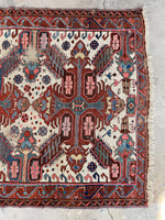 3’1 x 3’8 Antique Eagle Kazak rug (#2490) - Blue Parakeet Rugs