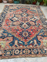 8'4 x 11'7 Antique Tribal Mountain rug #2070 / 8x12 Vintage Rug - Blue Parakeet Rugs