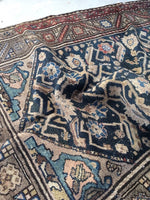 3’6 x 6’2 antique Persian Malayer / Small Vintage  Rug - Blue Parakeet Rugs