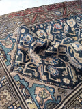 3’6 x 6’2 antique Persian Malayer / Small Vintage  Rug - Blue Parakeet Rugs