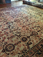 8’10 x 12’ antique ivory Persian Mahal (#1143ML) - Blue Parakeet Rugs