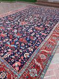 12x18 Antique 1920s oversize tribal Rug - Blue Parakeet Rugs