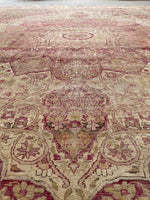 10’3 x 11’6 Antique floral design Kerman Lavar rug #1970ML / 10x12 Vintage rug - Blue Parakeet Rugs