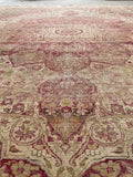 10’3 x 11’6 Antique floral design Kerman Lavar rug #1970ML / 10x12 Vintage rug - Blue Parakeet Rugs