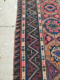 6’7 x 10’8 Antique Soumak / Soumak Flatweave Rug / Large Caucasian Rug (#1035) - Blue Parakeet Rugs