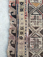 5’1 x 8’1 Antique Soumak flat weave rug - Blue Parakeet Rugs