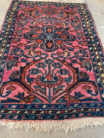 2x3 Antique Persian Scatter Rug #2487 - Blue Parakeet Rugs