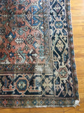 7’3 x 9’6 Worn antique Persian Heriz (#1241ML) - Blue Parakeet Rugs