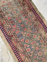 3’1 x 15’9 Antique Persian Camel Hair Serab Runner #2406ML - Blue Parakeet Rugs