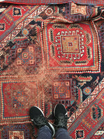 5 x 7'3 Antique nomadic rug (#1282) / 5x7 Vintage rug - Blue Parakeet Rugs