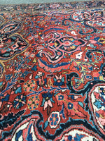 8'4" x 11'2" Antique Heriz Rug - Blue Parakeet Rugs