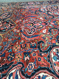 8'4" x 11'2" Antique Heriz Rug - Blue Parakeet Rugs