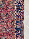 7'1 x 9'6 Dusty Rose Persian Mahal rug #2075 / 7x10 Vintage Rug - Blue Parakeet Rugs