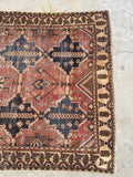 4'9 x 6'10 Antique Persian rug #1956 / 5x7 Vintage rug - Blue Parakeet Rugs