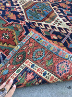 3’5 x 3’11 Antique Heriz - Blue Parakeet Rugs